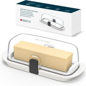 Airtight‎ Butter Dish with Lid for Countertop and Refrigerator Door Shelf